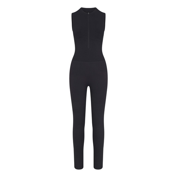 Skims Recycled Nylon Zip Front Contour Lounge Catsuit Jumpsuit NWOT RARE Black - Picture 3 of 6